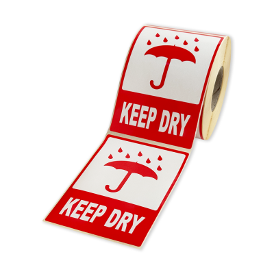 Samolepiace etikety 80x120 mm KEEP DRY, na zásielky, 500 etikiet na rolke Samolepiace etikety 80x120 mm KEEP DRY, na zásielky, 500 etikiet na rolke