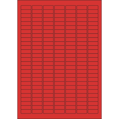 Colour paper self-adhesive labels 25,4x10 mm, on A4 sheet, for laser and inkjet printing
