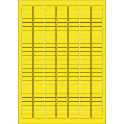 Selbstklebende Etiketten 25,4x10 mm Buntpapier, auf A4-Bogen, für Laser- und Tintenstrahldruck