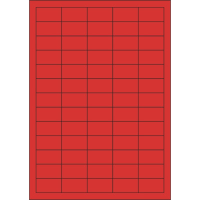 Selbstklebende Etiketten 38x21,2 mm Buntpapier, auf A4-Bogen, für Laser- und Tintenstrahldruck