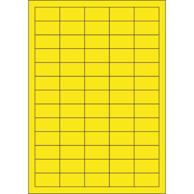 Colour paper self-adhesive labels 38x21,2 mm, on A4 sheet, for laser and inkjet printing