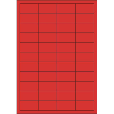 Selbstklebende Etiketten 48,5x25,4 mm Buntpapier, auf A4-Bogen, für Laser- und Tintenstrahldruck