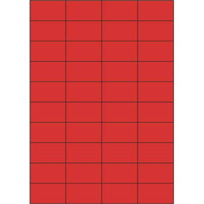 Selbstklebende Etiketten 52,5x29,7 mm Buntpapier, auf A4-Bogen, für Laser- und Tintenstrahldruck