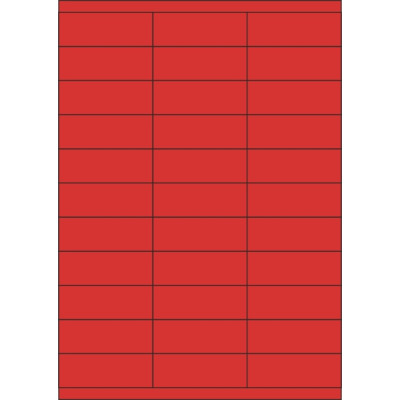 Selbstklebende Etiketten 70x25,4 mm Buntpapier, auf A4-Bogen, für Laser- und Tintenstrahldruck