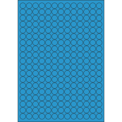 Selbstklebende Etiketten Kreis 14x14 mm Buntpapier, auf A4-Bogen, für Laser- und Tintenstrahldruck