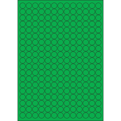 Colour paper self-adhesive labels circle 14x14 mm, on A4 sheet, for laser and inkjet printing