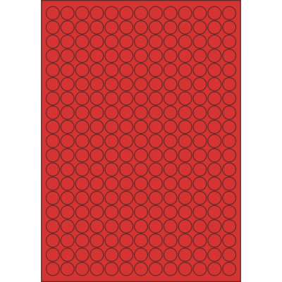 Selbstklebende Etiketten Kreis 14x14 mm Buntpapier, auf A4-Bogen, für Laser- und Tintenstrahldruck
