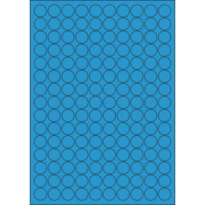 Selbstklebende Etiketten Kreis 18x18 mm Buntpapier, auf A4-Bogen, für Laser- und Tintenstrahldruck