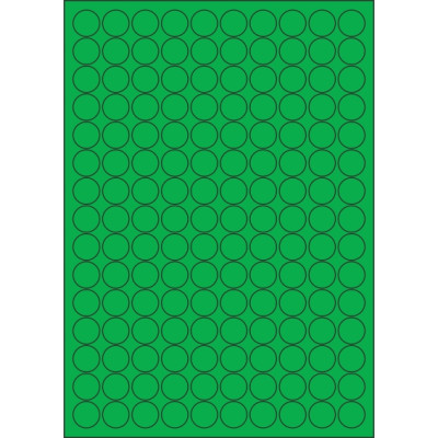 Selbstklebende Etiketten Kreis 18x18 mm Buntpapier, auf A4-Bogen, für Laser- und Tintenstrahldruck