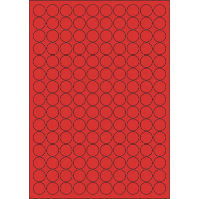 Selbstklebende Etiketten Kreis 18x18 mm Buntpapier, auf A4-Bogen, für Laser- und Tintenstrahldruck