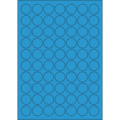 Selbstklebende Etiketten Kreis 25x25 mm Buntpapier, auf A4-Bogen, für Laser- und Tintenstrahldruck