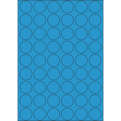 Selbstklebende Etiketten Kreis 30x30 mm Buntpapier, auf A4-Bogen, für Laser- und Tintenstrahldruck