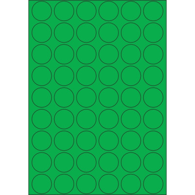 Selbstklebende Etiketten Kreis 30x30 mm Buntpapier, auf A4-Bogen, für Laser- und Tintenstrahldruck