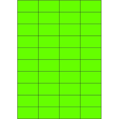 Selbstklebende Etiketten 52,5x29,7 mm, Papier in Signalfarben, auf A4-Bogen, für Laserdruck