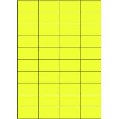 Selbstklebende Etiketten 52,5x29,7 mm, Papier in Signalfarben, auf A4-Bogen, für Laserdruck