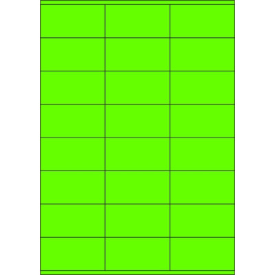 Selbstklebende Etiketten 70x36 mm, Papier in Signalfarben, auf A4-Bogen, für Laserdruck