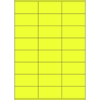 Selbstklebende Etiketten 70x36 mm, Papier in Signalfarben, auf A4-Bogen, für Laserdruck