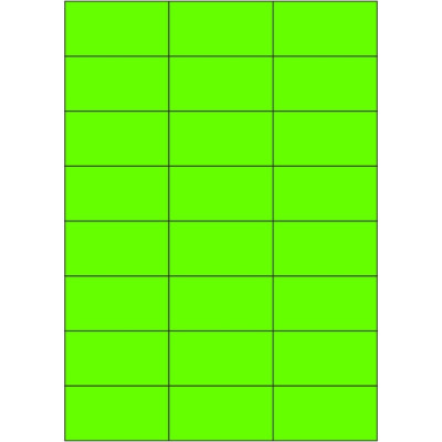 Selbstklebende Etiketten 70x37 mm, Papier in Signalfarben, auf A4-Bogen, für Laserdruck