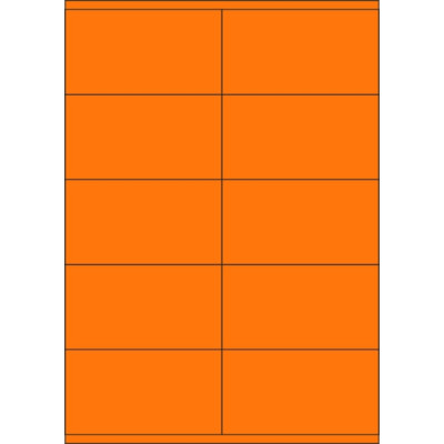 Signal colour paper self-adhesive labels 105x57 mm, on A4 sheet, for laser printing