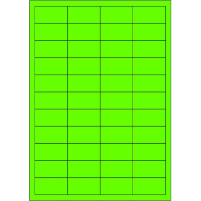Selbstklebende Etiketten 48,5x25,4 mm, Papier in Signalfarben, auf A4-Bogen, für Laserdruck
